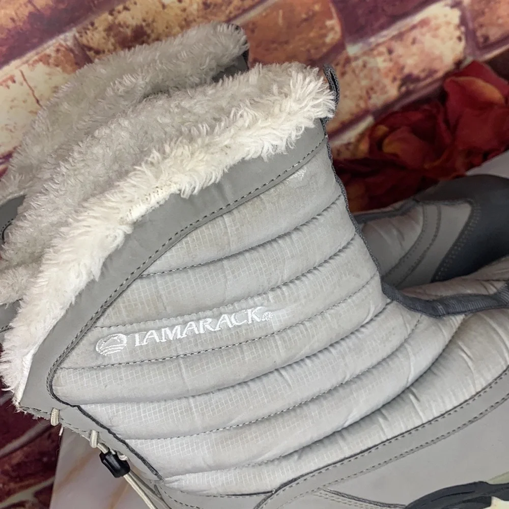 Tamarack Gray mid-calf Fur Lined Quilted Waterproof Snow Boots